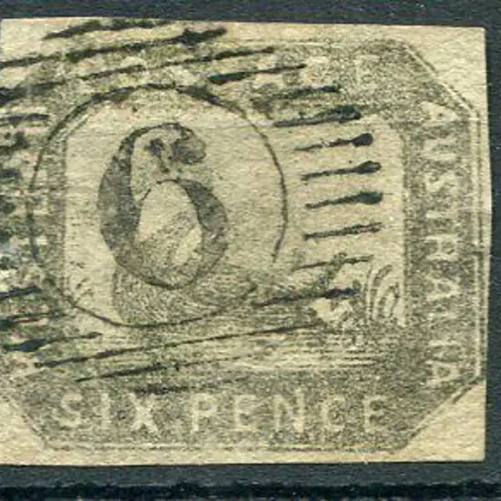 1857 6d grey-black Hillman neatly used by light BN ...