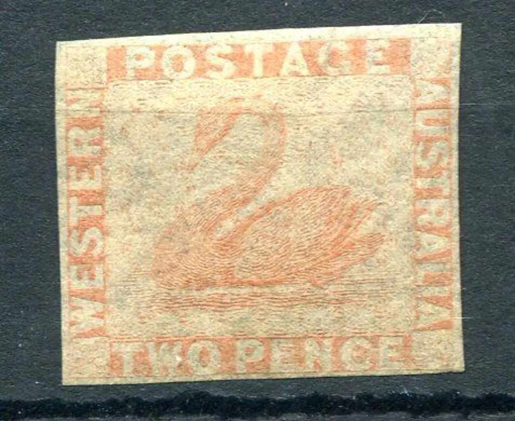 1860 2d pale orange with upright swan wmk. Unused ... Image 1++