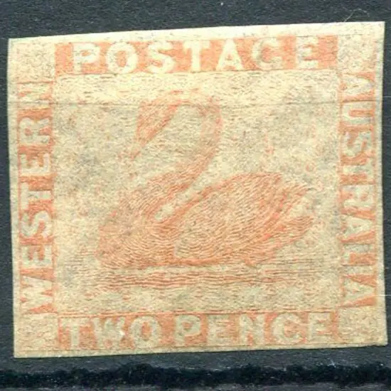 1860 2d pale orange with upright swan wmk. Unused ...