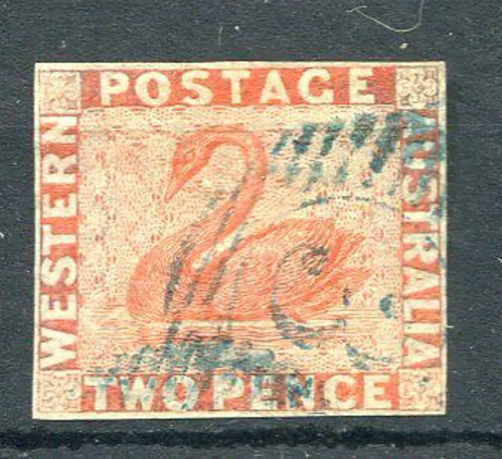 1860 2d orange-vermilion with 4 close but clear ... Image 1++