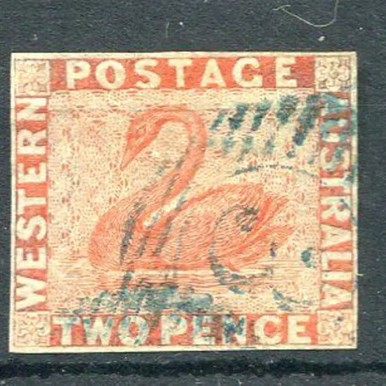 1860 2d orange-vermilion with 4 close but clear ...