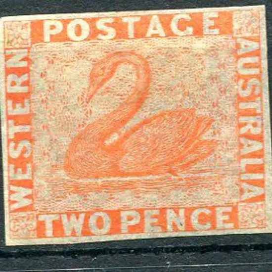 1860 2d orange-vermilion. A superb 4 margin unused ...