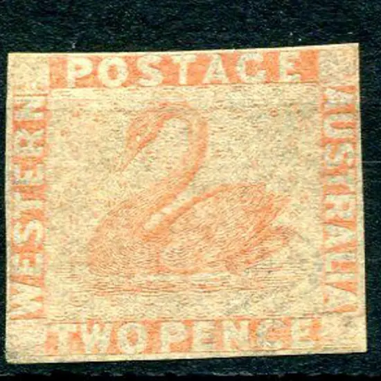 1860 2d orange-vermilion with upright swan wmk ...