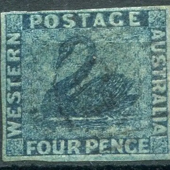 1864 4d blue with complete clear even margins. ...