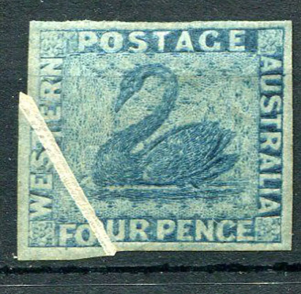 1864 4d blue with spectacular pre-printing ... Image 1++