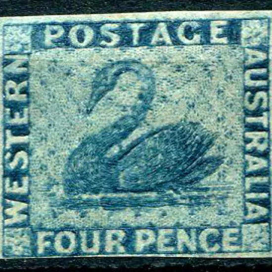1864 4d blue with upright wmk. Very close to very ...
