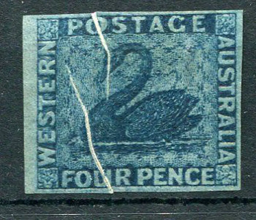 1860 4d deep blue with 2 prominent pre-printing ... Image 1++