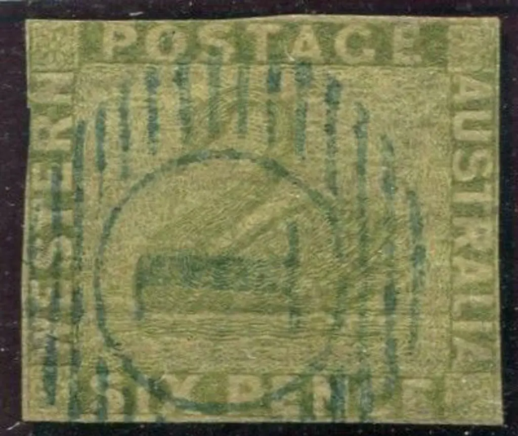 1861 6d sage green with close to touching margins. ... Image 1++