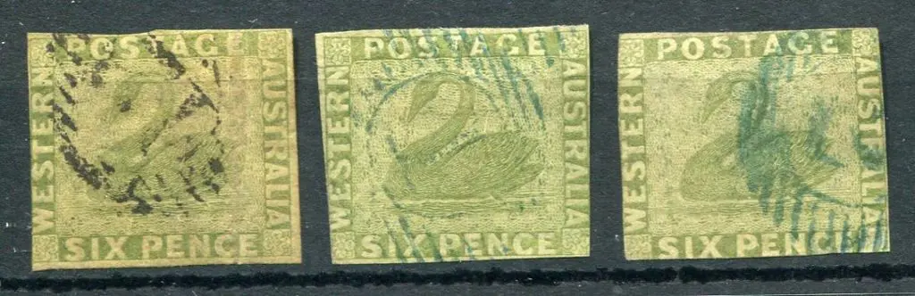 1861 6d sage-green x 3 used examples with 2-3 ... Image 1++