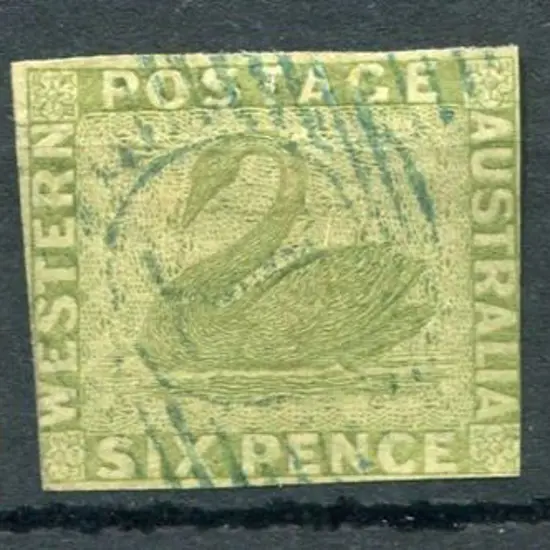 1861 6d sage-green x 3 used examples with 2-3 ...
