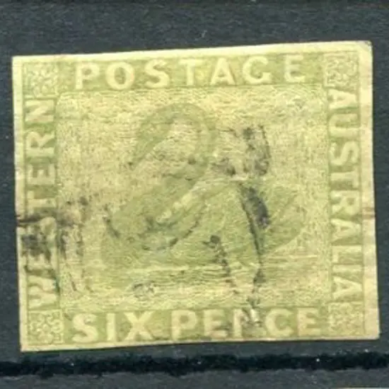 1861 6d sage-green x 3 with close to touching ...