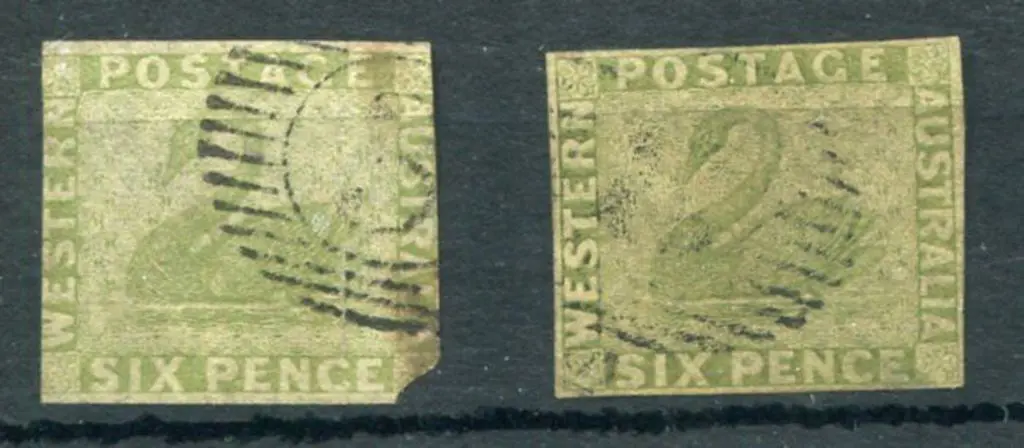 1861 6d sage-green. MLH, damaged at lower right ... Image 1++