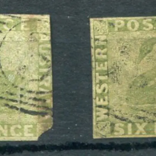 1861 6d sage-green. MLH, damaged at lower right ...
