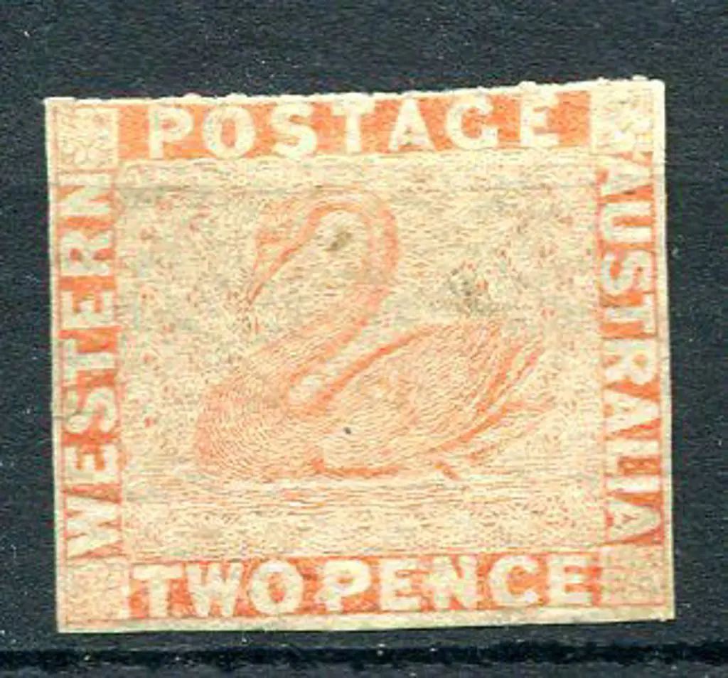 1860 2d pale orange with rouletting visible along ... Image 1++