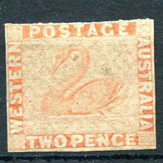 1860 2d pale orange with rouletting visible along ...