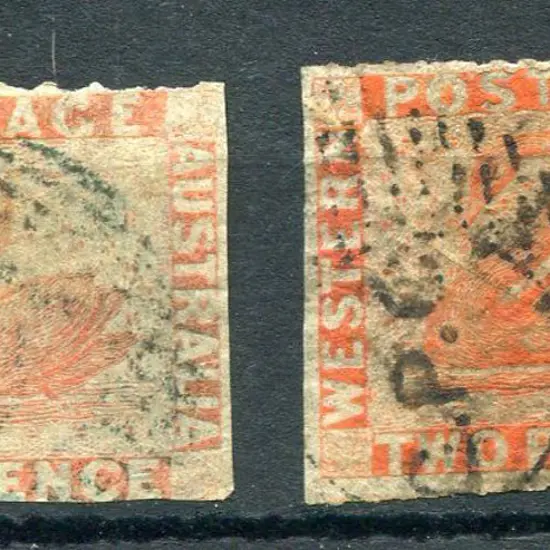 1860 2d pale orange rouletted on top frame used ...