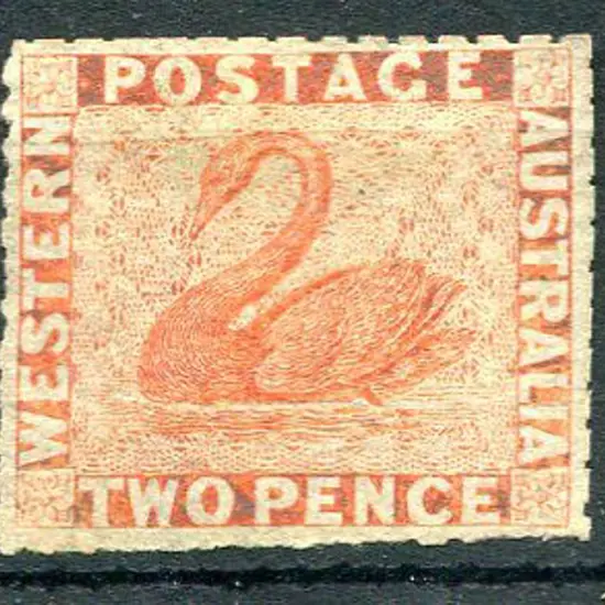 1860 2d orange-vermilion, rouletted 7½-14 clear ...