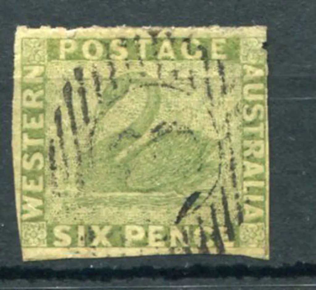 1860 6d sage-green imperf with evidence of ... Image 1++