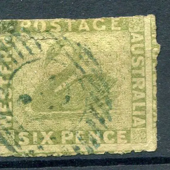 1860 6d sage-green rouletted on 4 sides. Fine used ...