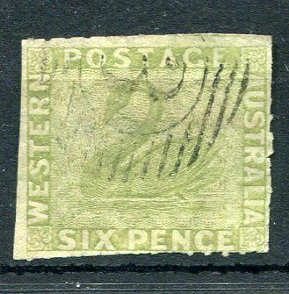 1860 6d sage-green, rouletted 7½-14 on 3 sides. ... Image 1++
