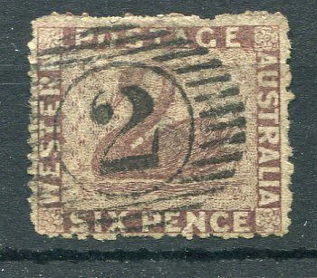 1861 6d brown-purple intermediate perf. 14-16. F/U ... Image 1++