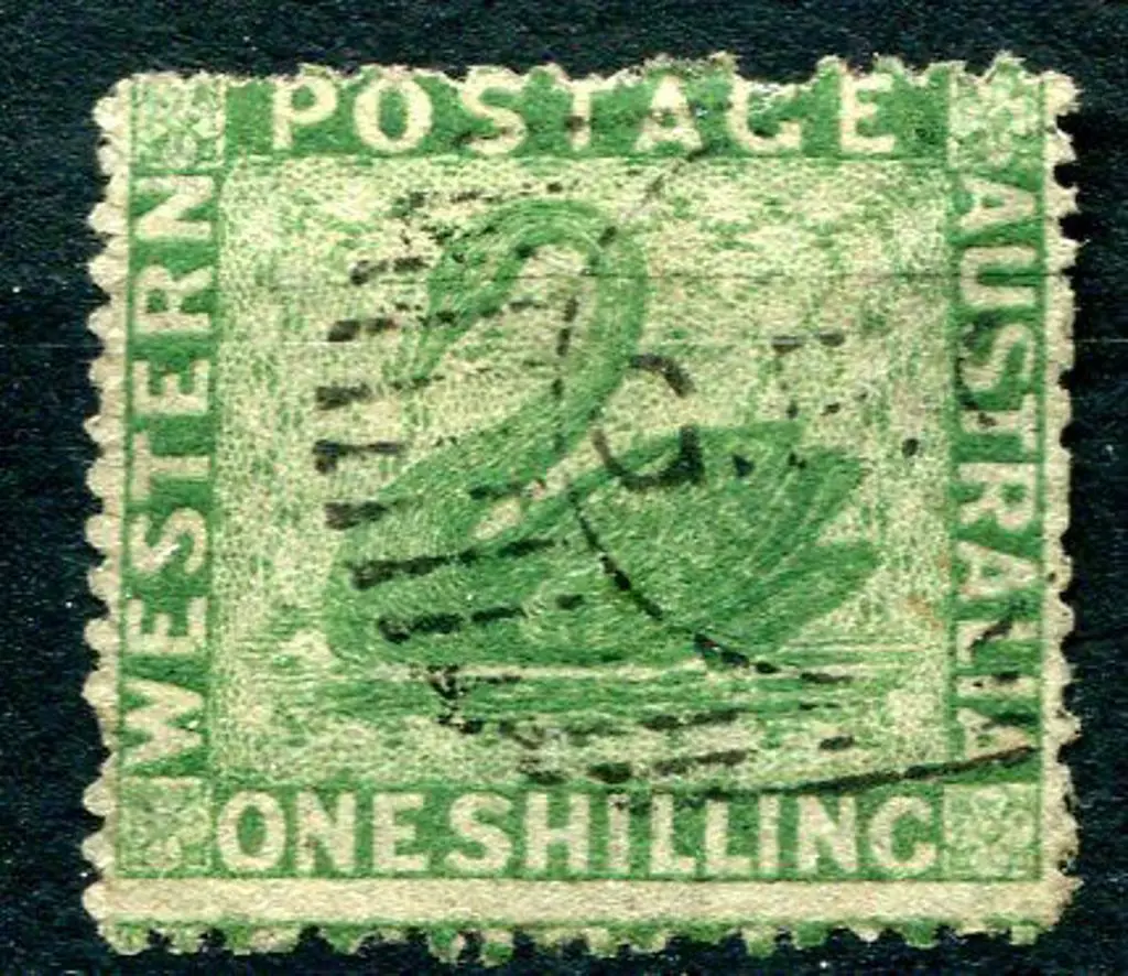 1861 1/- yellow-green with intermediate perf. ... Image 1++