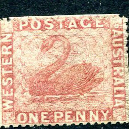 1861 1d rose. Trimmed top & right but all perfs ...