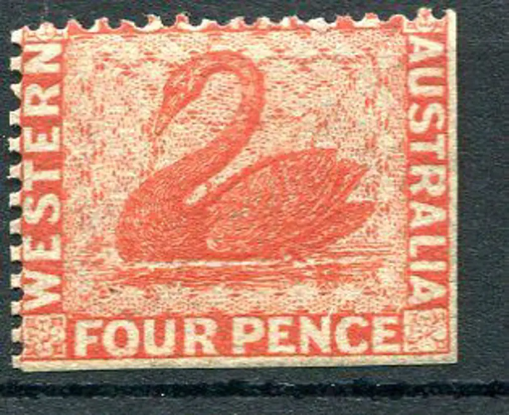 1861 4d vermilion with "POSTAGE" cut off by perfs ... Image 1++