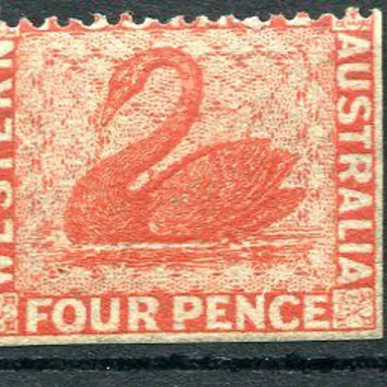 1861 4d vermilion with "POSTAGE" cut off by perfs ...