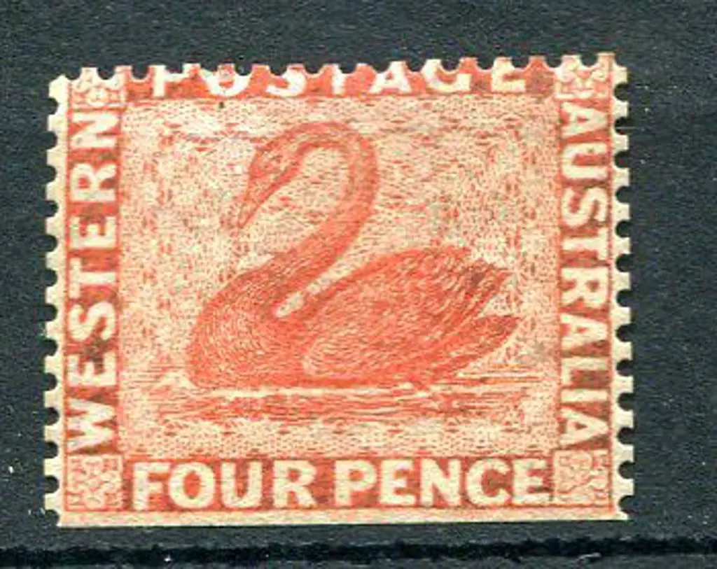 1861 4d vermilion with straight edge at base while ... Image 1++