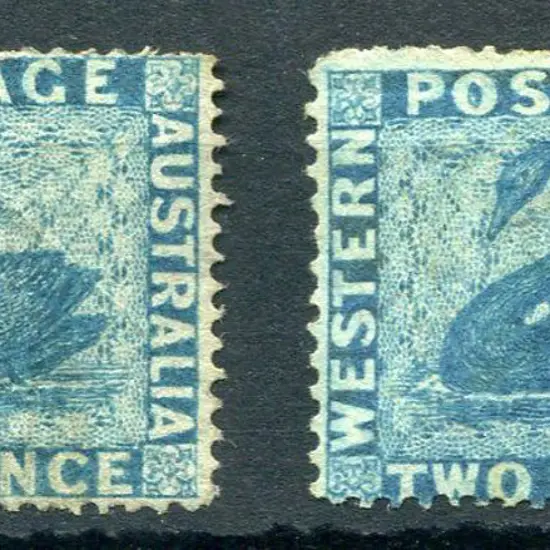 1861 2d blue, perf 14-16 clean cut in 2 shades. ...