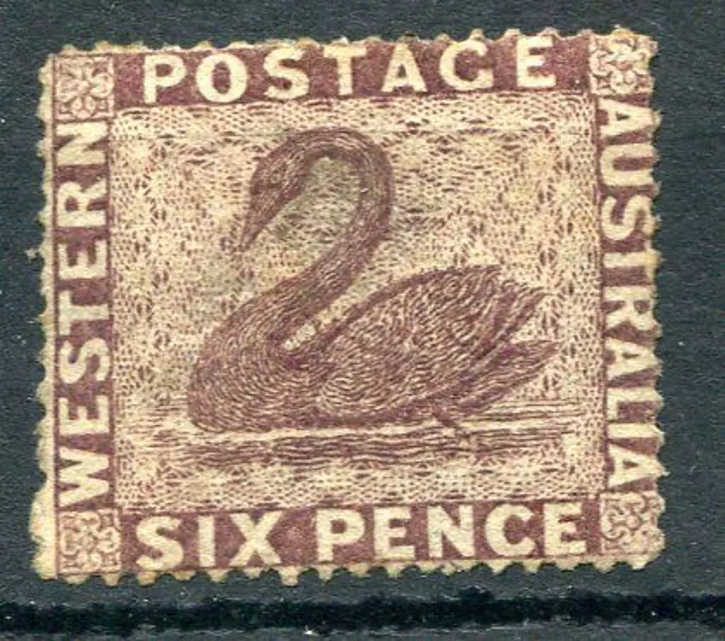 1861 6d purple-brown, perf 14-16 clean cut. MH ... Image 1++