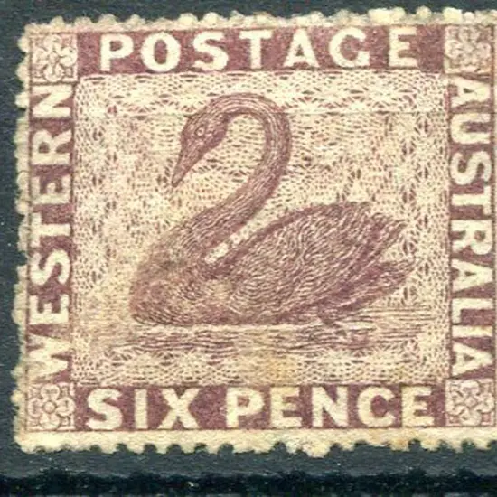 1861 6d purple-brown, perf. 14-16 clean cut. MLH ...