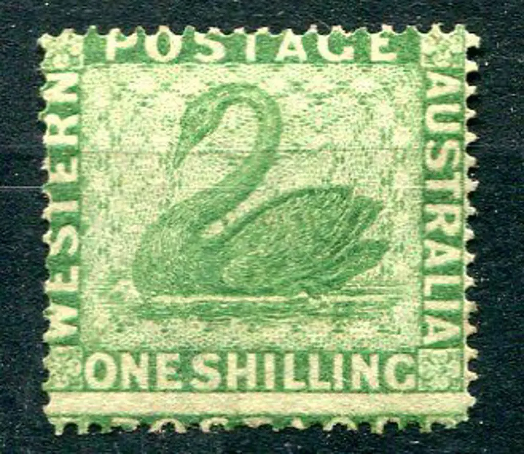 1861 1/- yellow-green, clean cut perf. 14-16. ... Image 1++