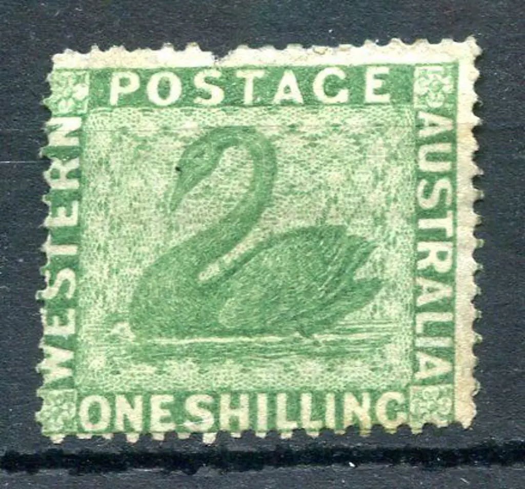 1861 1/- yellow-green, perf 14-16 clean cut. ... Image 1++