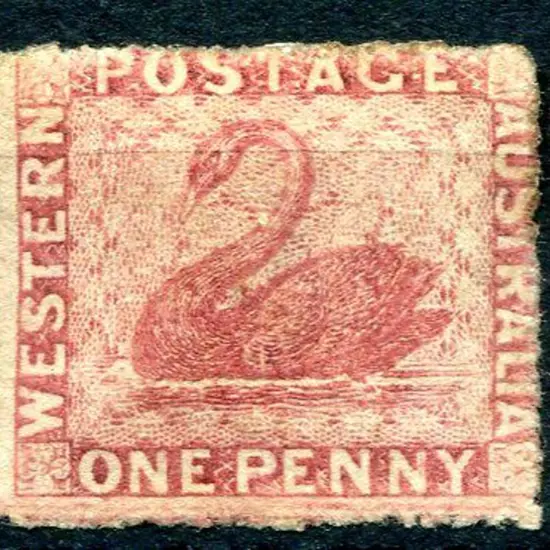 1861 1d rose-carmine with very rough perf. 14-16. ...