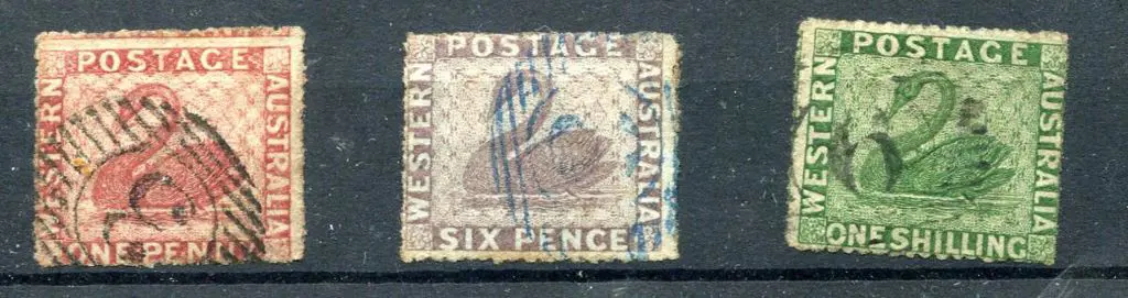 1861 1d rose-carmine with 15 Bar 3 (Perth), 6d ... Image 1++