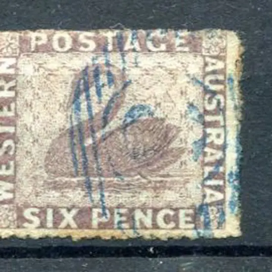 1861 1d rose-carmine with 15 Bar 3 (Perth), 6d ...