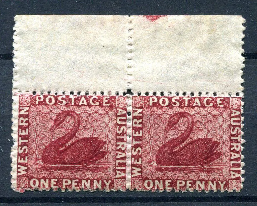 1863 1d carmine-rose, no wmk, perf. 13 top ... Image 1++