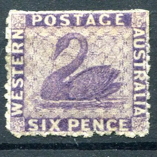 1864 6d deep lilac, no wmk, Perf. 13. Top perfs ...