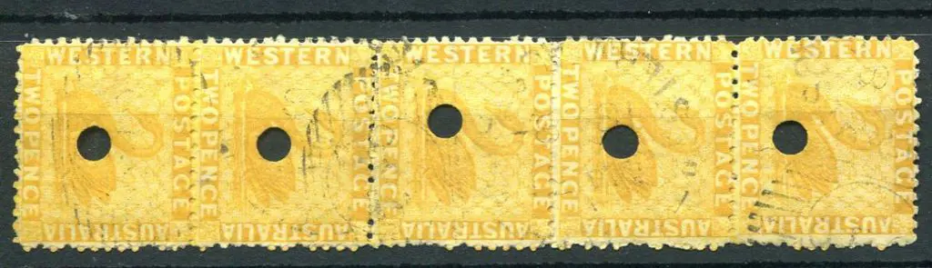 1874 2d chrome-yellow vertical strip of 5 with ... Image 1++