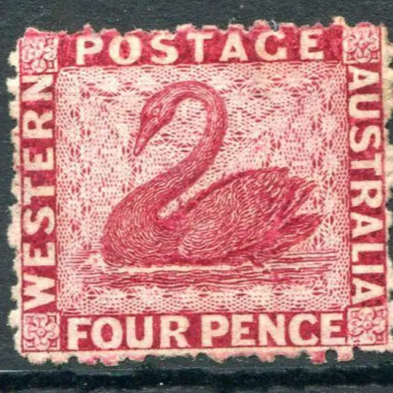 1865 4d carmine. MNG & usual uneven perfs. Rich ...