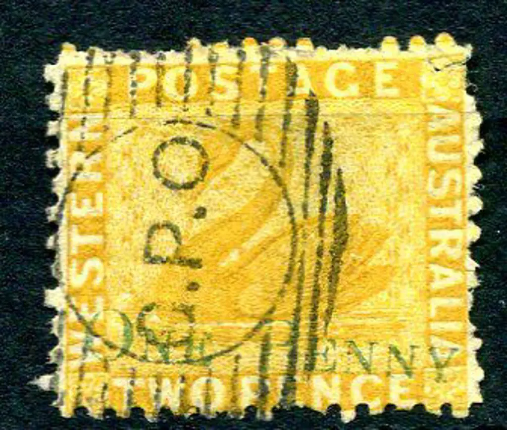 1874 "ONE PENNY" surcharge on 2d yellow forgery. ... Image 1++