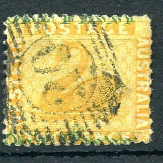 1874 "ONE PENNY" surcharge in green on 2d yellow, ...