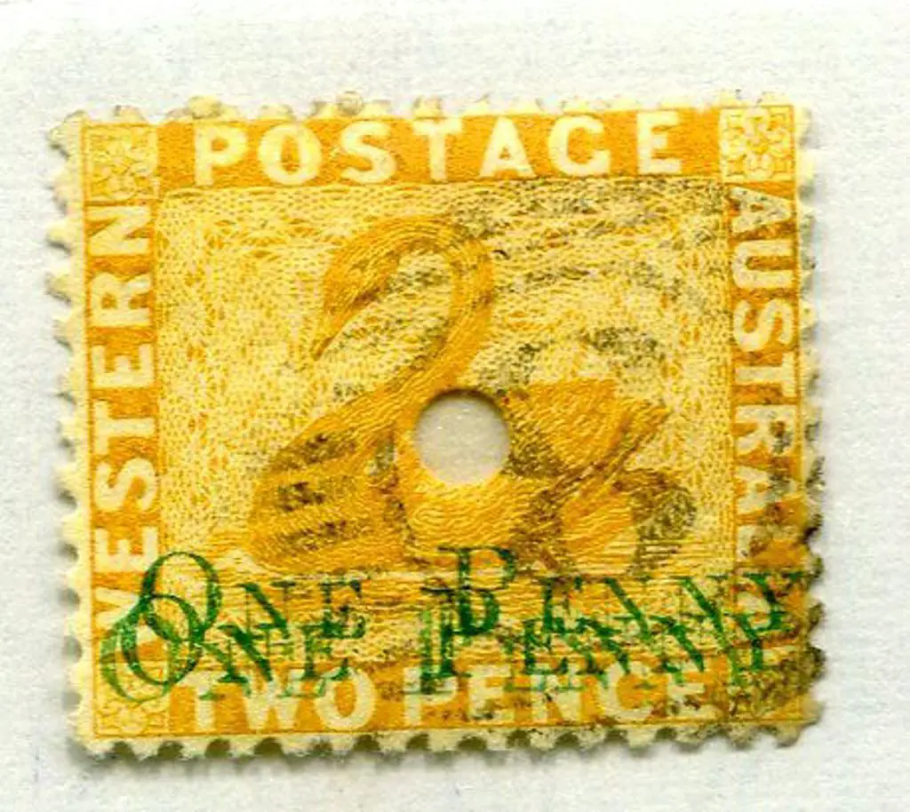1874 "ONE PENNY" surcharge in green on 2d yellow, ... Image 1++