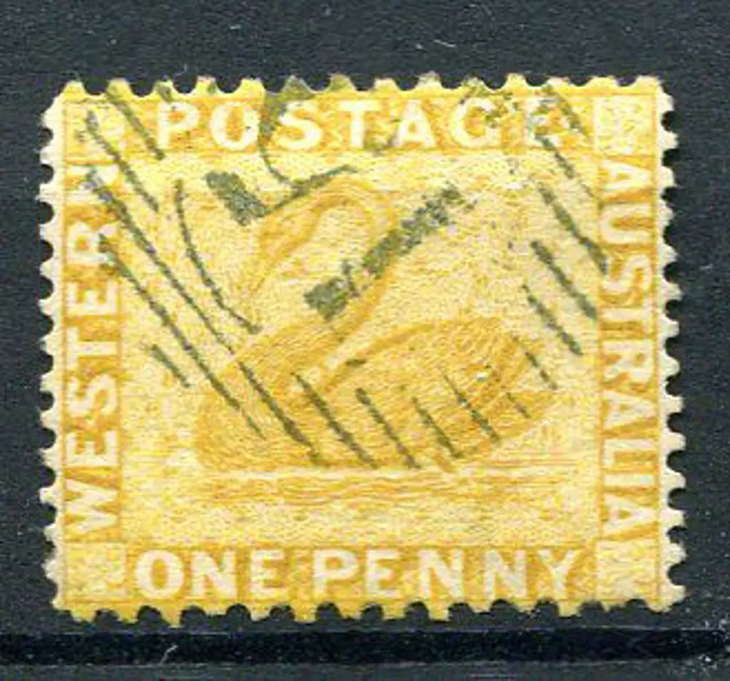 1883 1d yellow-ochre, Cr/CA wmk, perf. 12x14. ... Image 1++