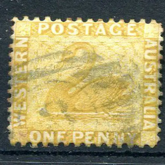 1883 1d yellow-ochre, perf. 12x14 used with 9 bar ...