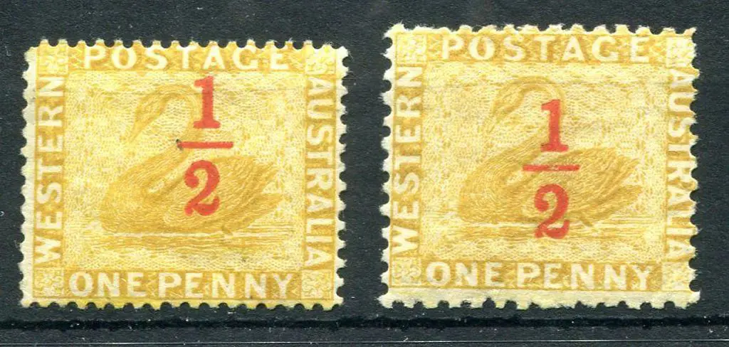 1884 ½d on 1d yellow-ochre, perf. 14 plus perf. ... Image 1++