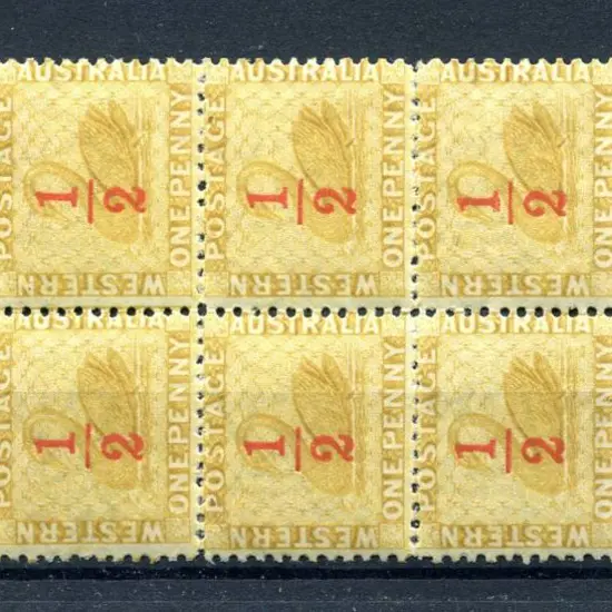 1884 "½" surcharge in red on 1d yellow-ochre in ...