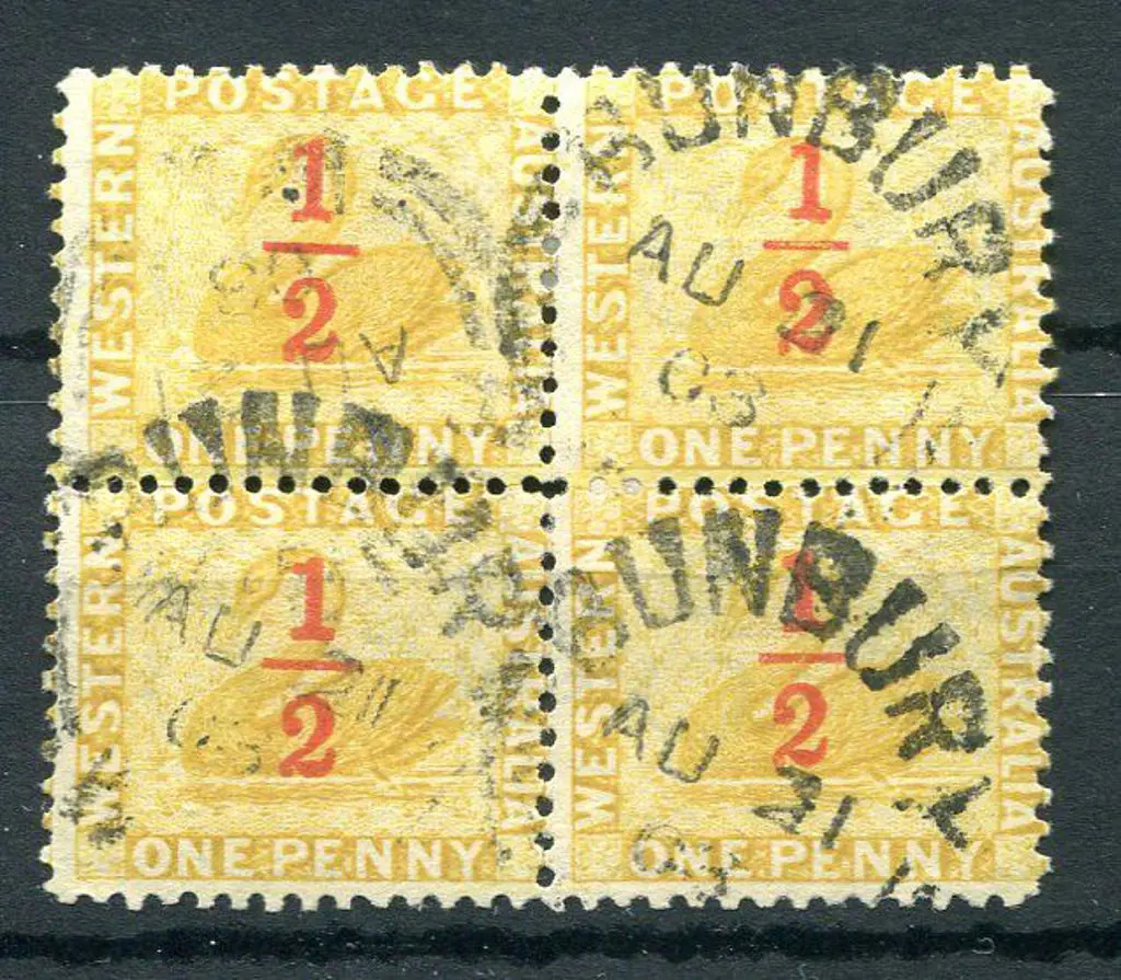 1884 "½d" surcharge in red ink on 2d ... Image 1++